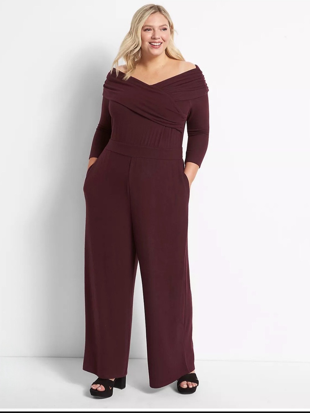 Lane Bryant New Plus Size 14/16 Knit Jumpsuit